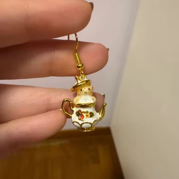 TeaCup necklace and earrings set Chipmunk Earrings Necklaces Handmade - Picture 9 of 9